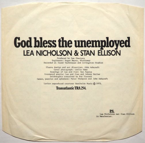 Lea Nicholson & Stan Ellison / God Bless The Unemployed<img class='new_mark_img2' src='https://img.shop-pro.jp/img/new/icons13.gif' style='border:none;display:inline;margin:0px;padding:0px;width:auto;' />β