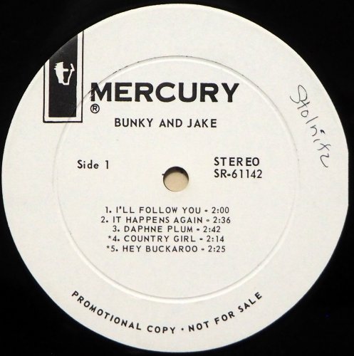 Bunky And Jake / Bunky And Jake (White Label Promo)<img class='new_mark_img2' src='https://img.shop-pro.jp/img/new/icons13.gif' style='border:none;display:inline;margin:0px;padding:0px;width:auto;' />β