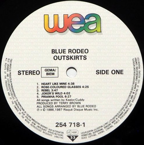 Blue Rodeo / Outskirts (DEU)<img class='new_mark_img2' src='https://img.shop-pro.jp/img/new/icons13.gif' style='border:none;display:inline;margin:0px;padding:0px;width:auto;' />β