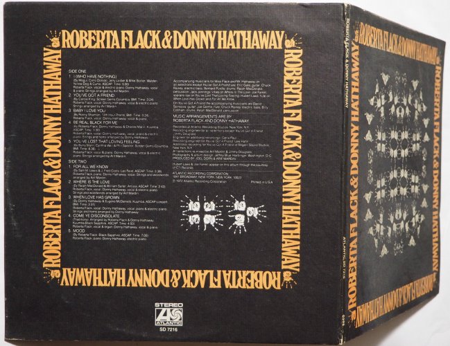 Roberta Flack & Donny Hathaway / Roberta Flack & Donny Hathaway US Early Issueˤβ