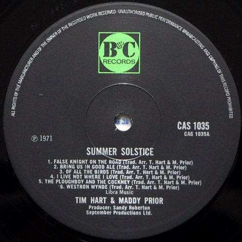 Tim Hart and Maddy Prior / Summer Solstice (B&C Original)β