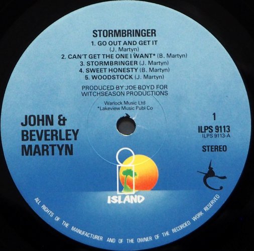 John & Beverley Martyn / Stormbringer! (UK Later Issue)<img class='new_mark_img2' src='https://img.shop-pro.jp/img/new/icons13.gif' style='border:none;display:inline;margin:0px;padding:0px;width:auto;' />β