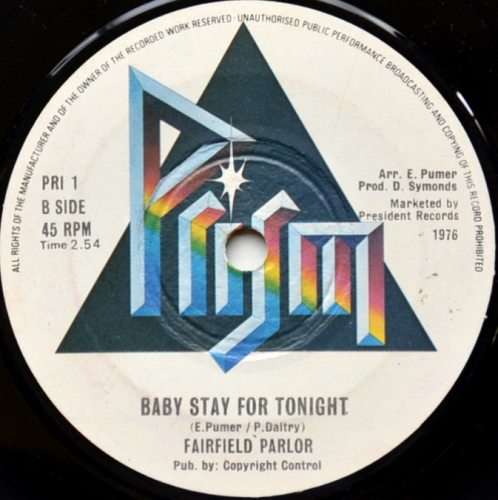 Fairfield Parlour / Bordeaux Rose c/w Baby Stay For Tonight (7