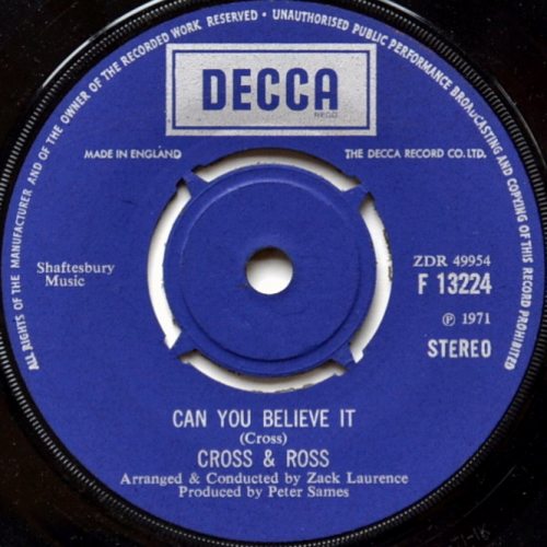 Cross & Ross (Keith Cross & Peter Ross) / Can You Believe It c/w Blind Willie Johnson (7