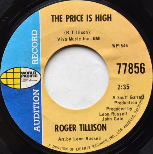 Roger Tillison / The Price Is High c/w Nobody's Lover (7