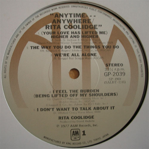 Rita Coolidge / Anytime... Anywhere (JP)β