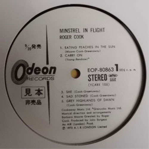Roger Cook / Minstrel In Flightβ