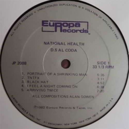 National Health (Dave Stewart, Phil Miller, John Greaves, Elton Dean, etc) / D.S. al Coda (USA)β