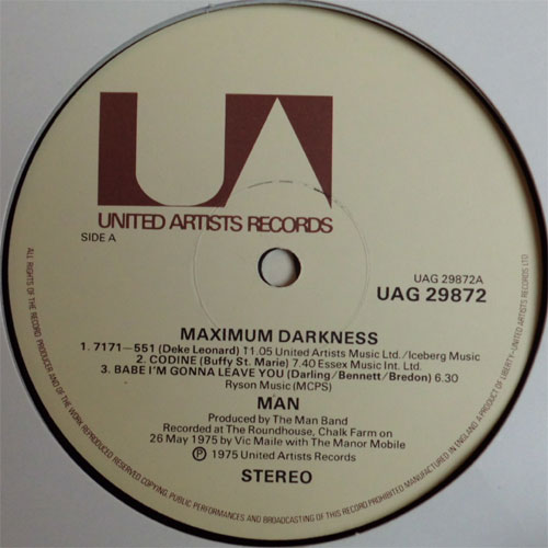 Man (feat. John Cipollina) / Maximum Darkness (UK Mat-2)β