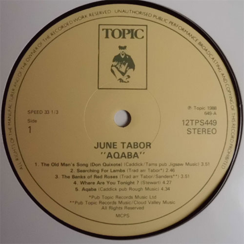 June Tabor / Aqaba (Mat-1, Rare Vinyl)β