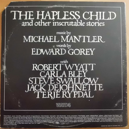 Michael Mantler (Feat. Robert Wyatt) / The Hapless Childβ