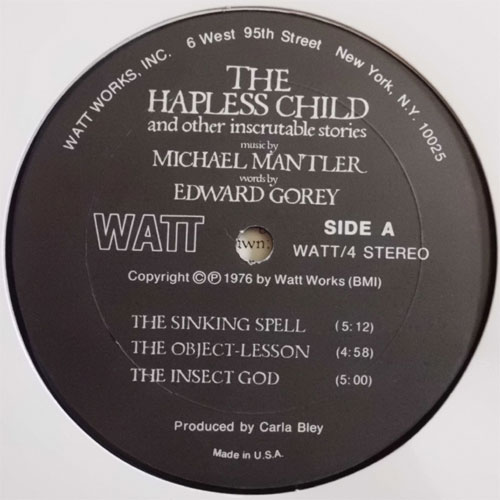 Michael Mantler (Feat. Robert Wyatt) / The Hapless Childβ