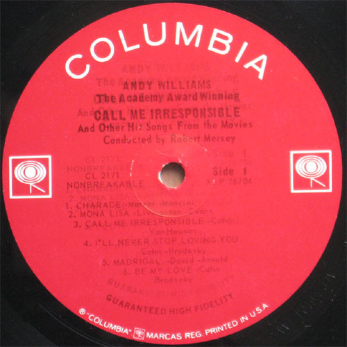 Andy Williams / Call Me Irpresponsibleβ