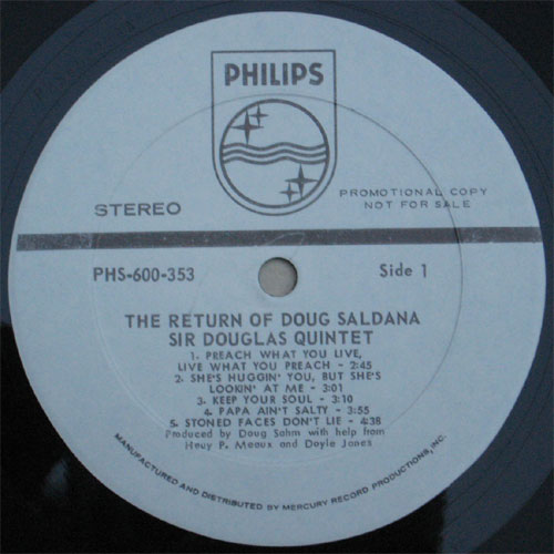 Sir Douglas Quintet (Doug Sahm) / The Return Of Doug Saldanaβ
