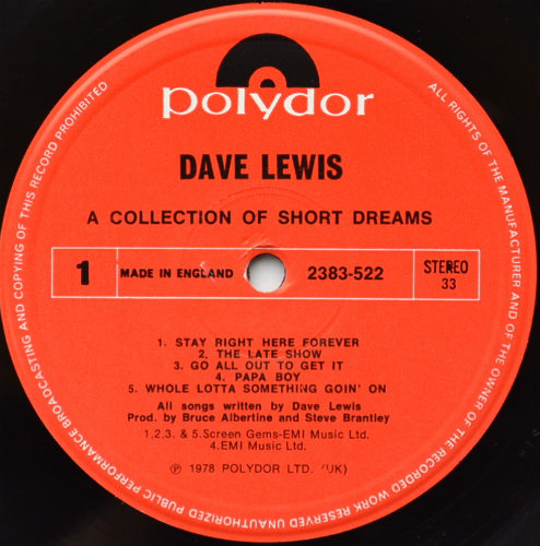 Dave Lewis / A Collection Of Short Storiesβ