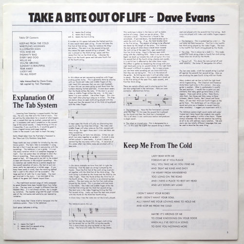 Dave Evans / Take A Bite Out Of Life (UK Matrix-1, w/Booklet)β