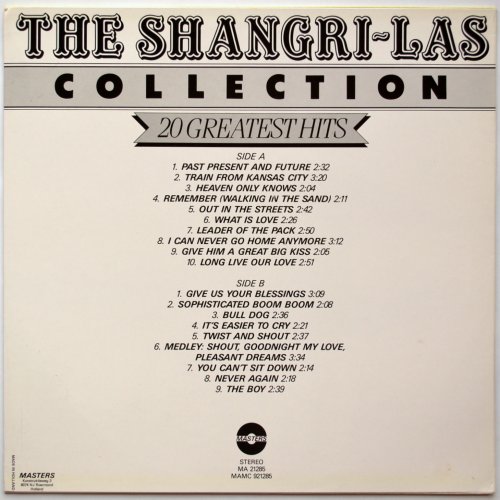 Shangri-las, The / Collection 20 Greatest Hitsβ