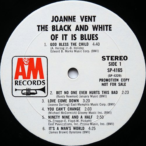 Joanne Vent / The Black And White Of It Is Blues (Rare Promo White Label)β