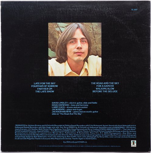 Jackson Browne / Late for The Sky (US Later Issue)β