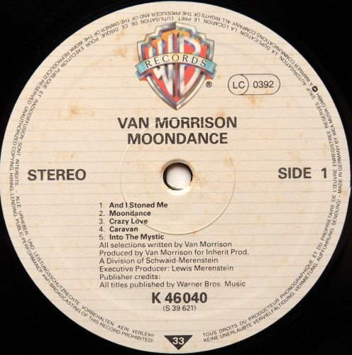 Van Morrison / Moondance (UK Later Issue)β