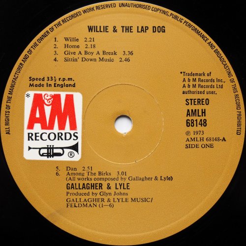 Gallagher And Lyle / Willie And The Lapdog (UK)β