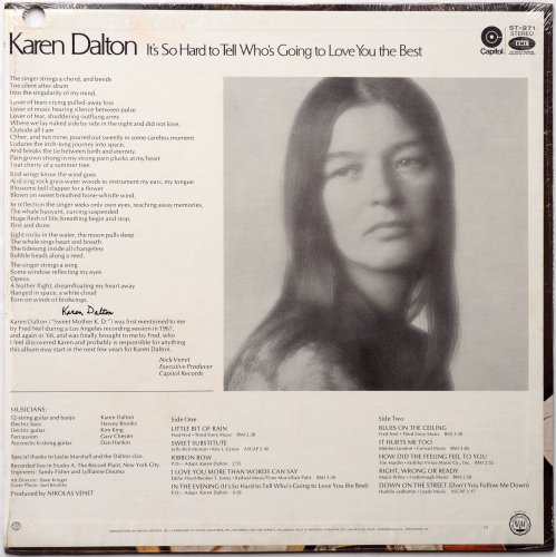 Karen Dalton / It's So Hard To Tell Who's Going To Love You The Best (US In Shrink!!)β