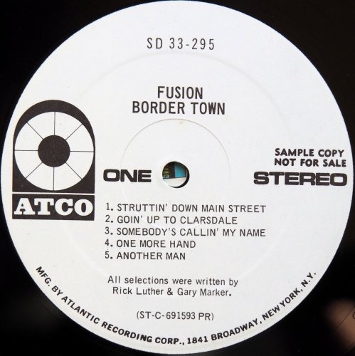 Fusion / Border Town (Rare White Label Promo, Ry Cooder)β