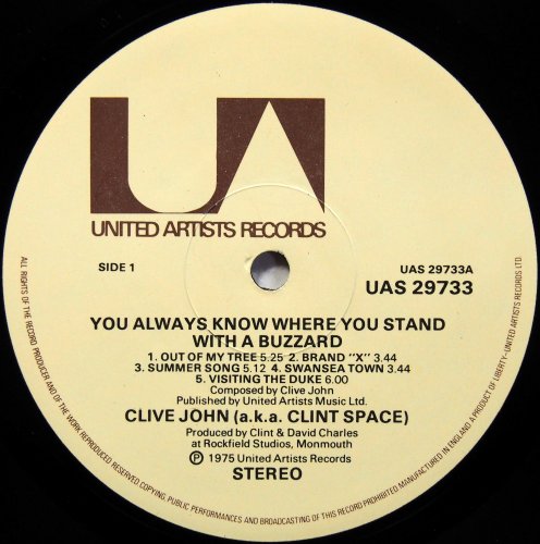 Clive John / You Always Know Where You Stand With A Buzzardβ