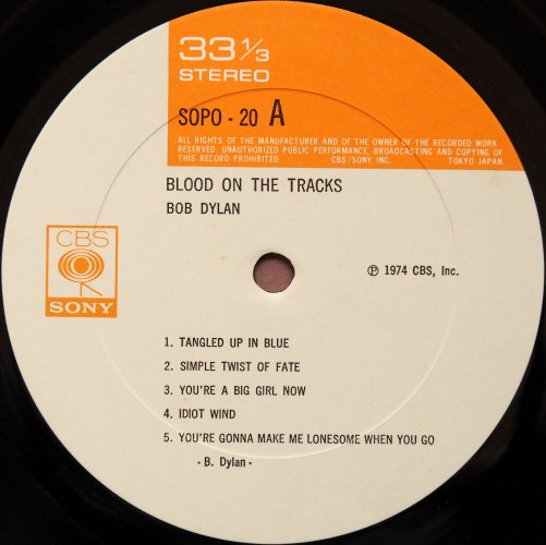 Bob Dylan / Blood On The Tracks (JP 1st Issue)β