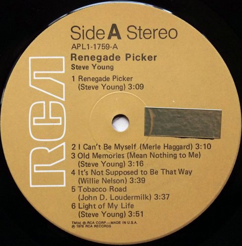 Steve Young / Renegade Picker (In Shrink)β