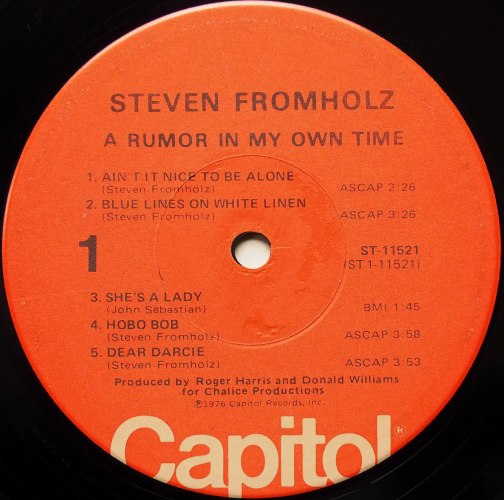 Steven Fromholz / A Rumor In My Own Time β