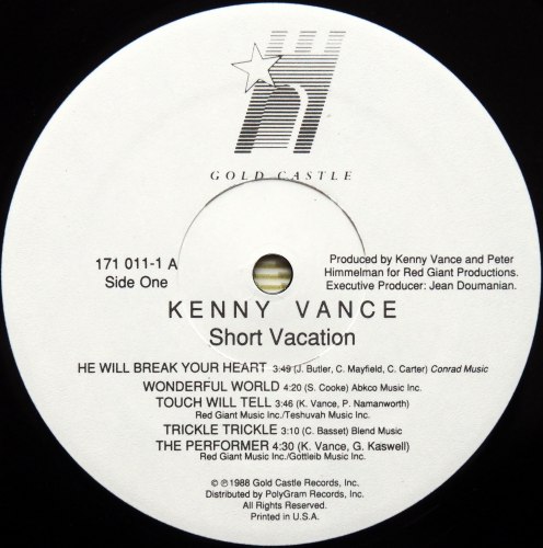 Kenny Vance / Short Vacationβ