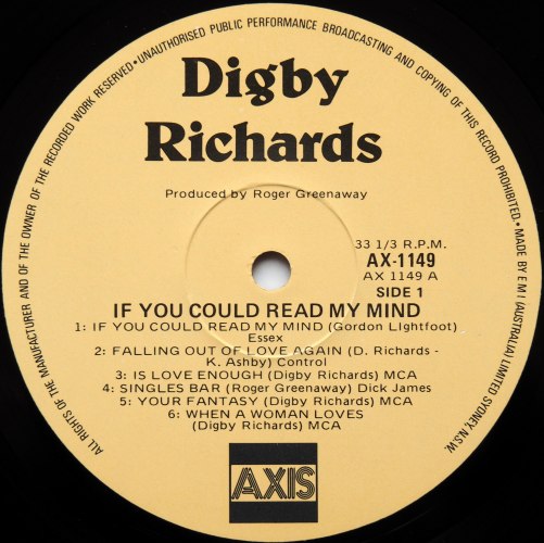 Digby Richards / If You Could Read My Mindβ