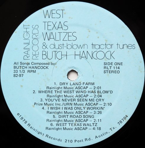 Butch Hancock / West Texas Waltzes & Dust-blown Tractor Tunesβ