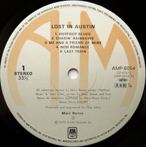 Marc Benno (with Eric Clapton Band) / Lost In Austin ()β