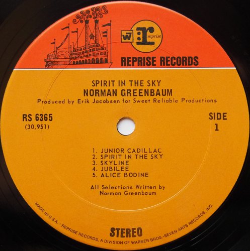 Norman Greenbaum / Spirit In The Sky (US 2 Tone Label Eraly Issue)β