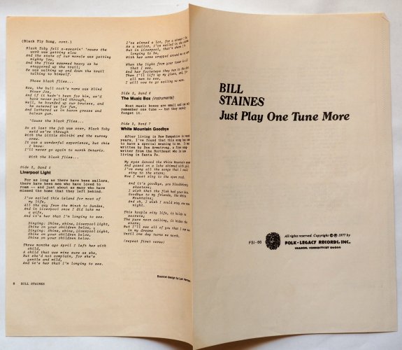 Bill Staines / Just Play One Tune Moreの画像