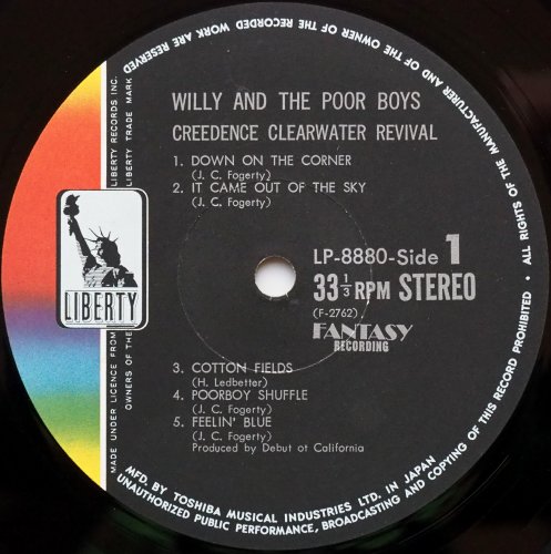 Creedence Clearwater Revival (CCR) / Willy And The Poor Boys (JP Early Issue)β