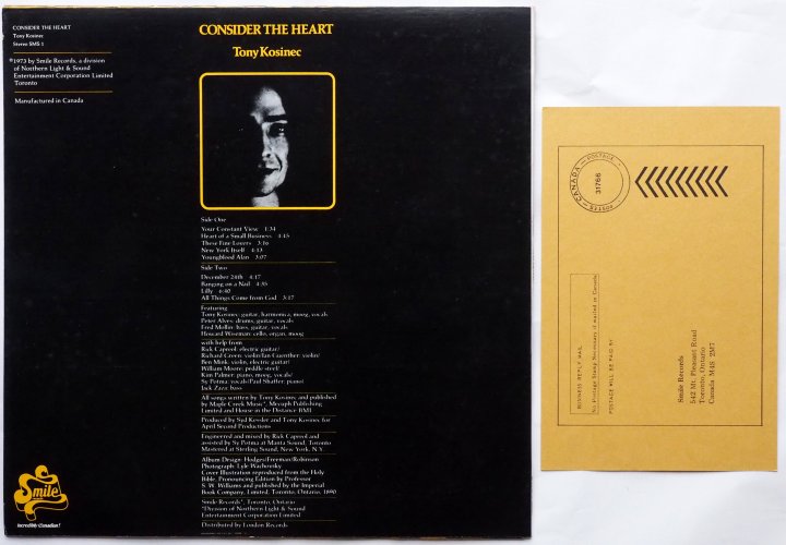 Tony Kosinec / Consider The Heart (Rare Promo)β