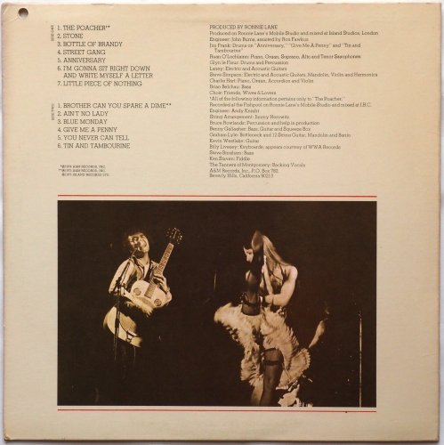 Ronnie Lane / Ronnie Lane's Slim Chance (US White Label Promo)β