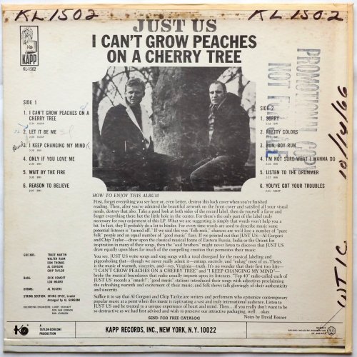 Just Us / I Can't Grow Peaches On A Cherry Tree (Rare White Label Promo)β