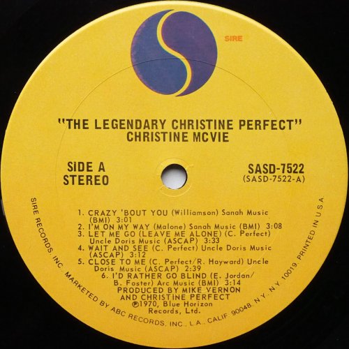 Christine McVie / The Legendary Christine Perfect Album (US)β