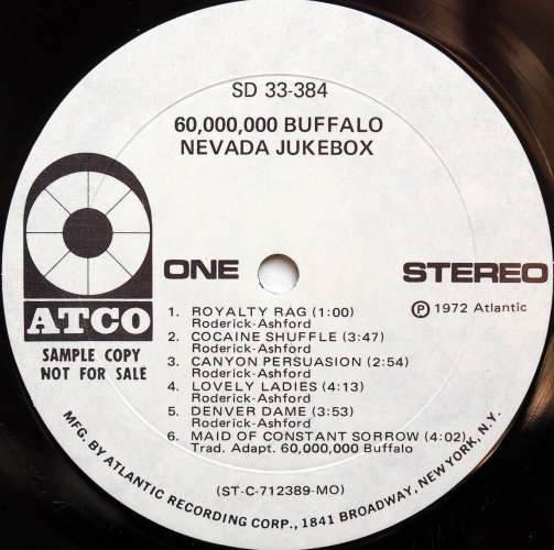 60,000,000 Buffalo / Nevada Juke Box (Rare White Label Promo)β