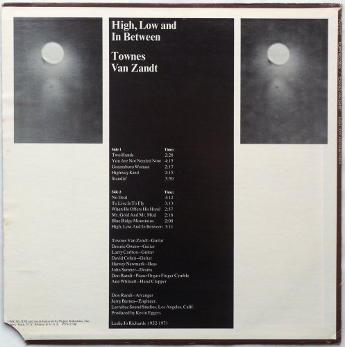 Townes Van Zandt / High, Low And In Between (Poppy Original)β