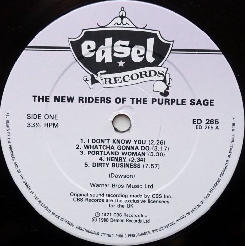 New Riders Of The Purple Sage / New Riders Of The Purple Sage (UK Re-issue)β