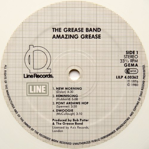 Grease Band / Amazing Grease (Germany White Vinyl Reissue)β