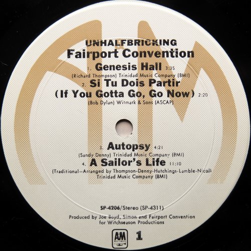 Fairport Convention / Unhalfbricking (US Later Issue)β