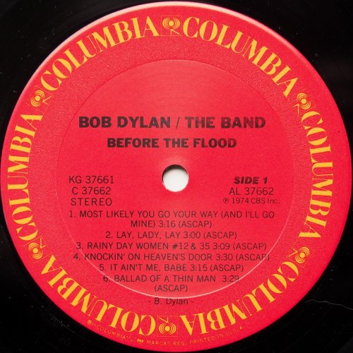 Bob Dylan / The Band / Before The Flood (US 80s)β