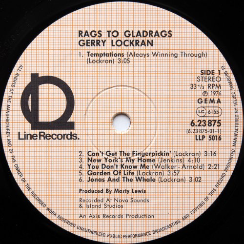 Gerry Lockran / Rags To Gladrags (Germany Later)β