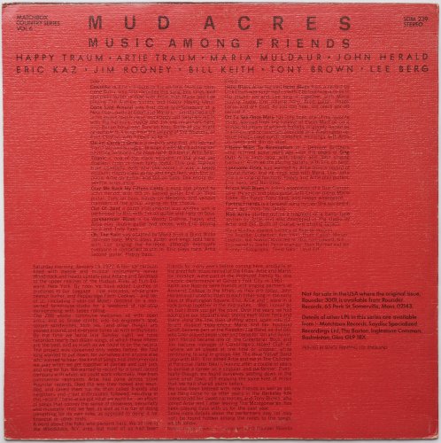 Mud Acres / Music Among Friends (Rare UK Issue!)β